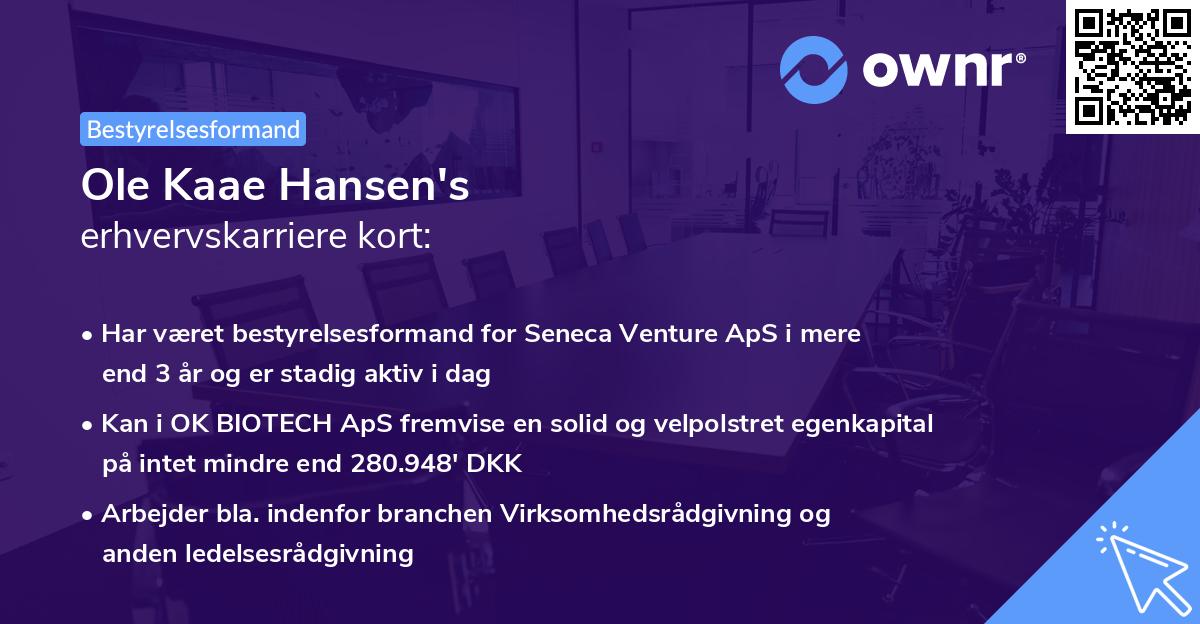 Ole Kaae Hansen's erhvervskarriere kort