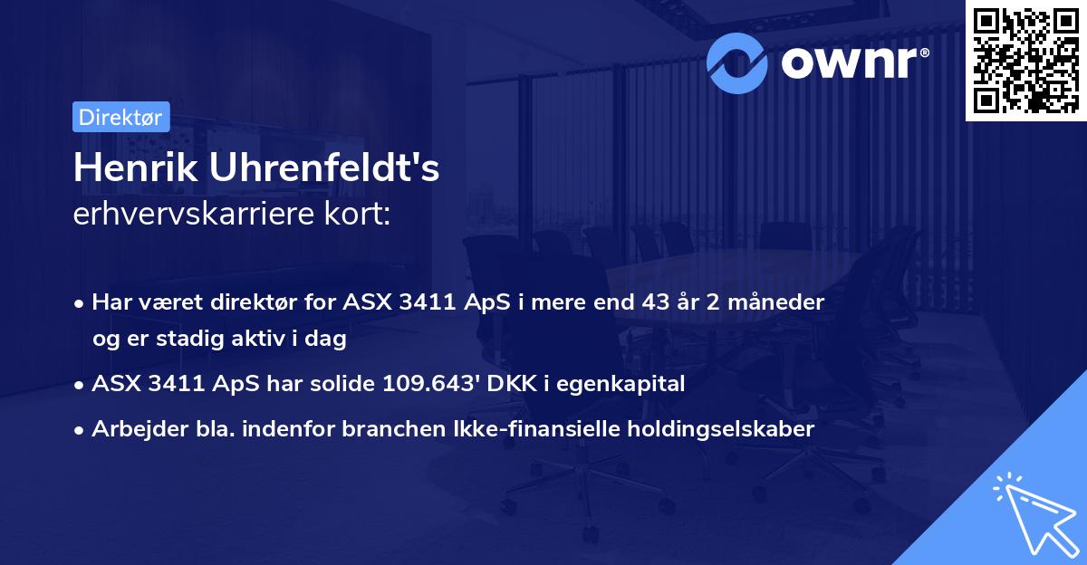 Henrik Uhrenfeldt's erhvervskarriere kort