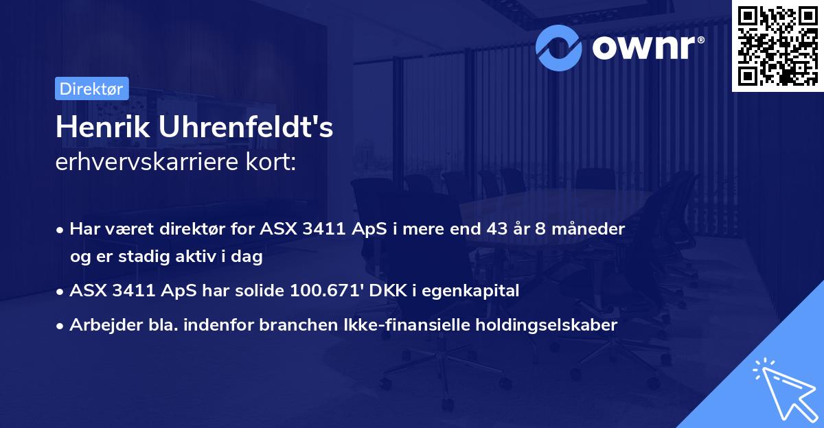 Henrik Uhrenfeldt's erhvervskarriere kort