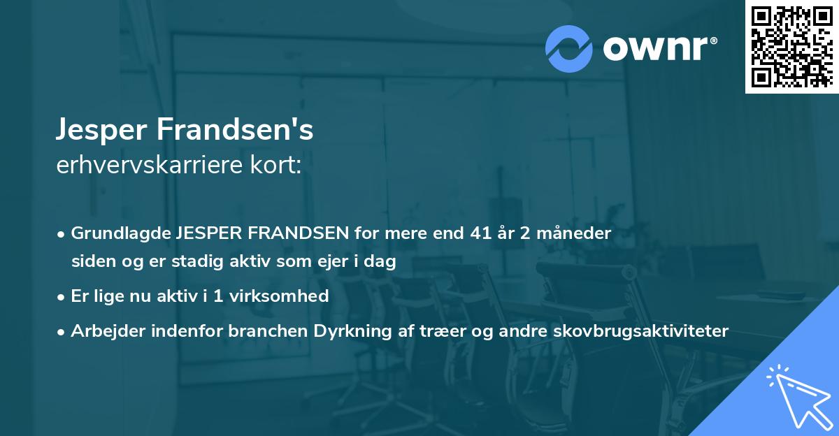 Jesper Frandsen's erhvervskarriere kort