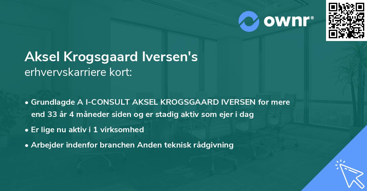 Aksel Krogsgaard Iversen's erhvervskarriere kort