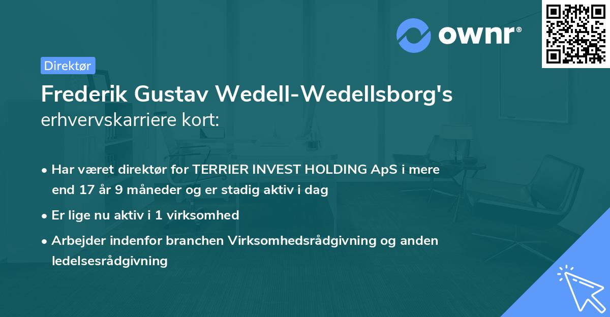 Frederik Gustav Wedell-Wedellsborg's erhvervskarriere kort