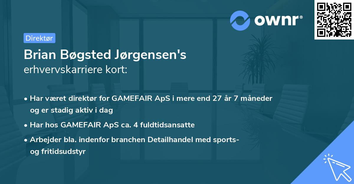 Brian Bøgsted Jørgensen's erhvervskarriere kort