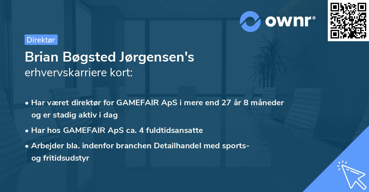 Brian Bøgsted Jørgensen's erhvervskarriere kort