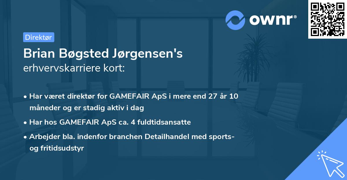 Brian Bøgsted Jørgensen's erhvervskarriere kort