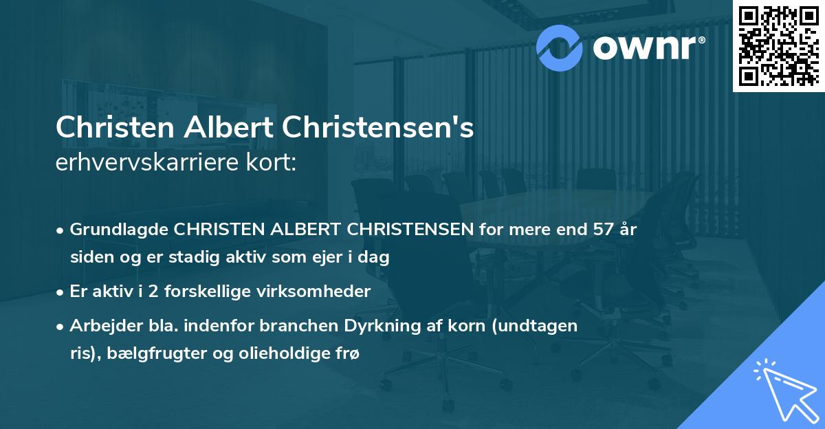 Christen Albert Christensen's erhvervskarriere kort