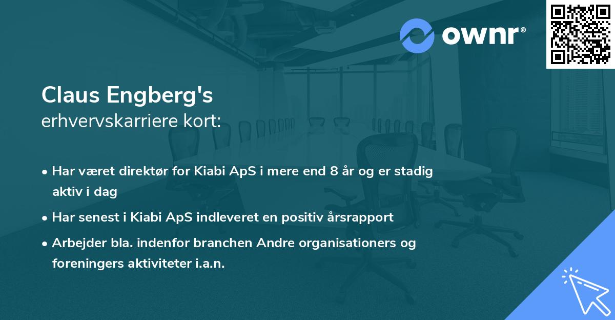 Claus Engberg's erhvervskarriere kort