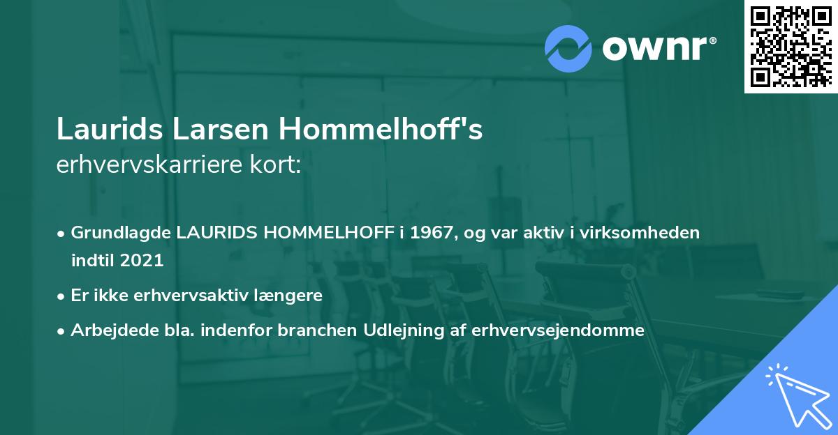 Laurids Larsen Hommelhoff's erhvervskarriere kort