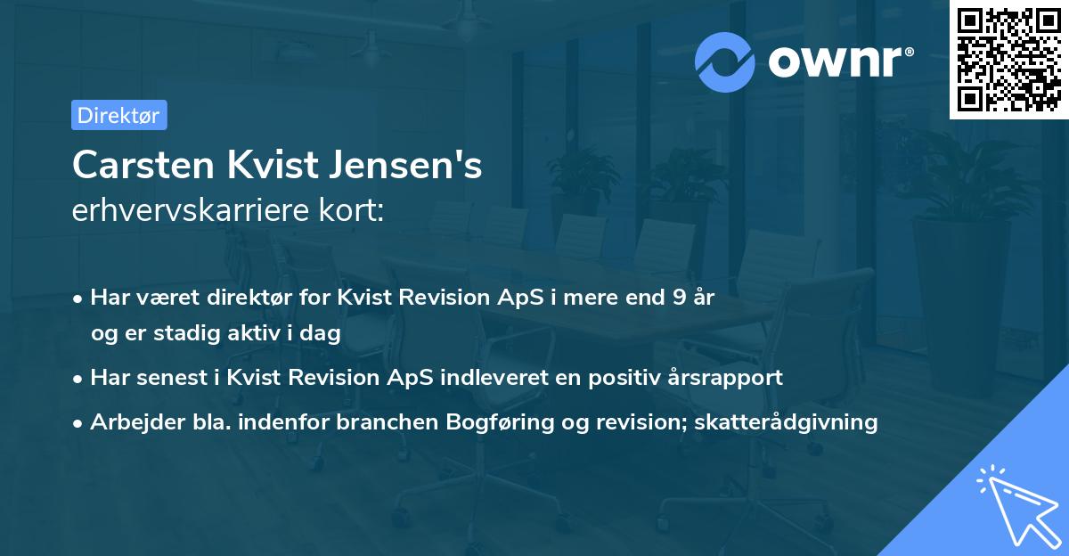 Carsten Kvist Jensen's erhvervskarriere kort