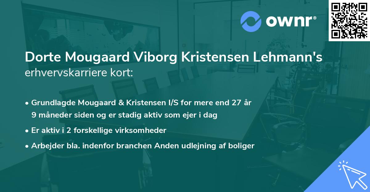 Dorte Mougaard Viborg Kristensen Lehmann's erhvervskarriere kort