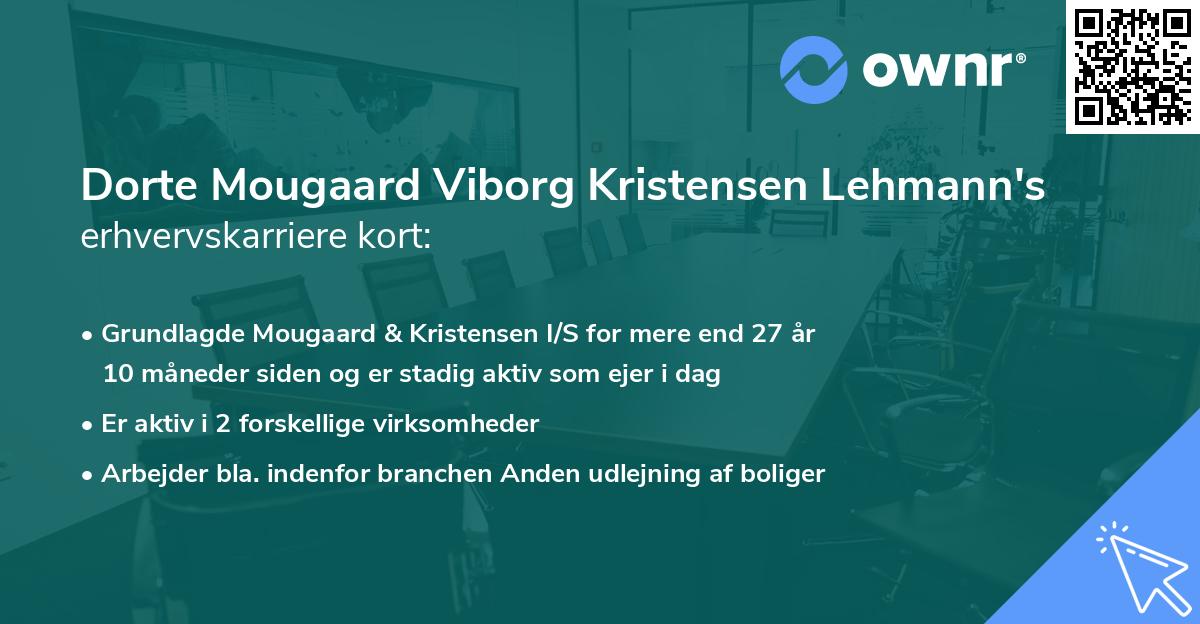 Dorte Mougaard Viborg Kristensen Lehmann's erhvervskarriere kort