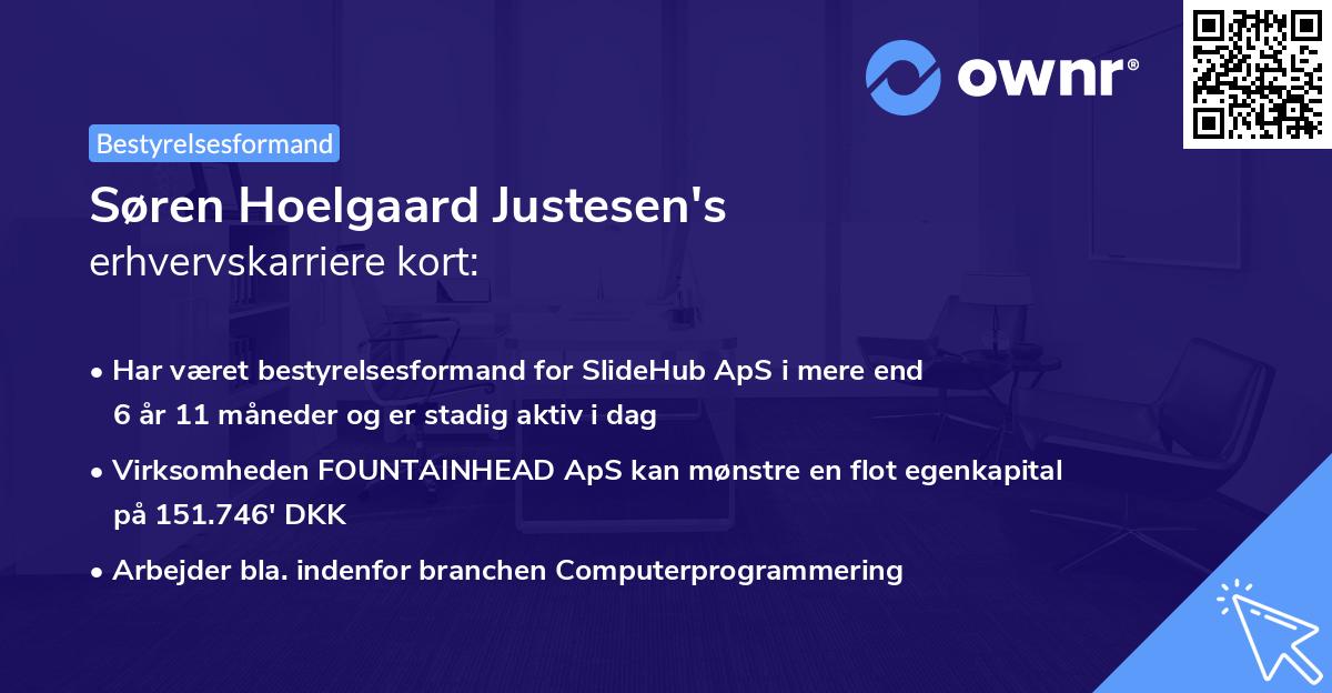 Søren Hoelgaard Justesen's erhvervskarriere kort