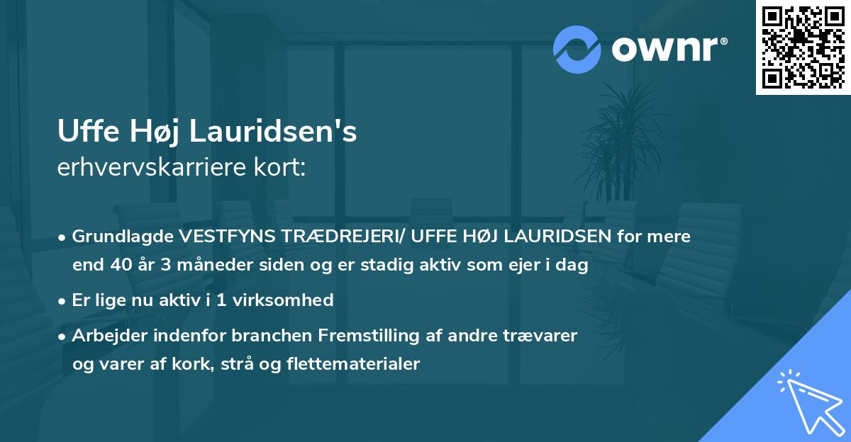Uffe Høj Lauridsen's erhvervskarriere kort