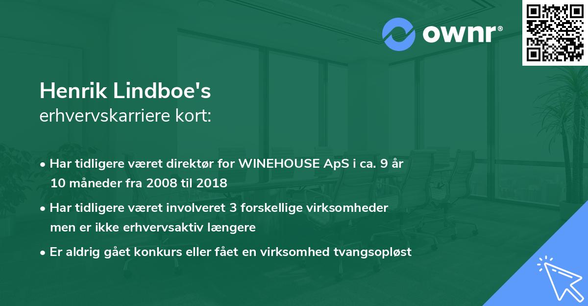 Henrik Lindboe's erhvervskarriere kort