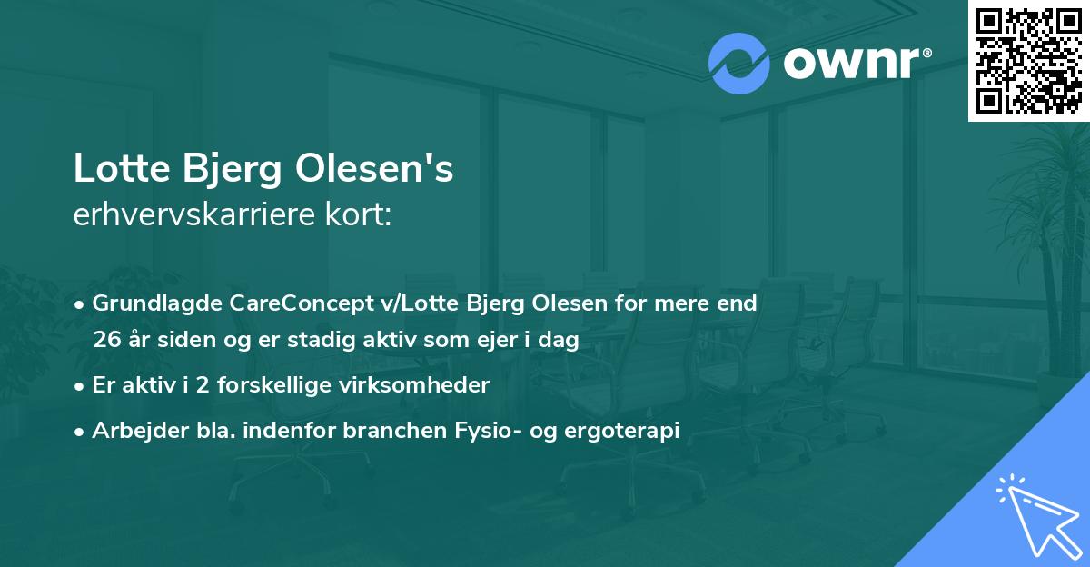 Lotte Bjerg Olesen's erhvervskarriere kort