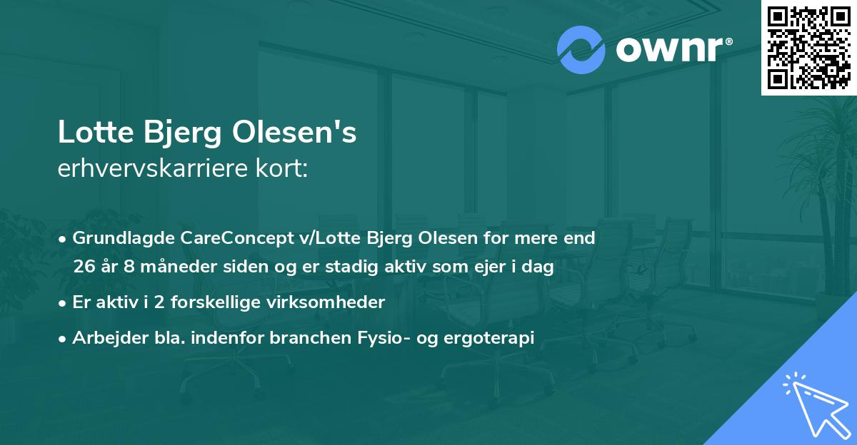 Lotte Bjerg Olesen's erhvervskarriere kort