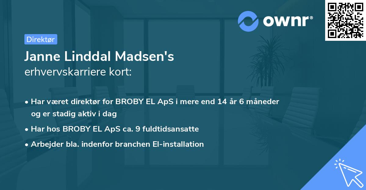 Janne Linddal Madsen's erhvervskarriere kort