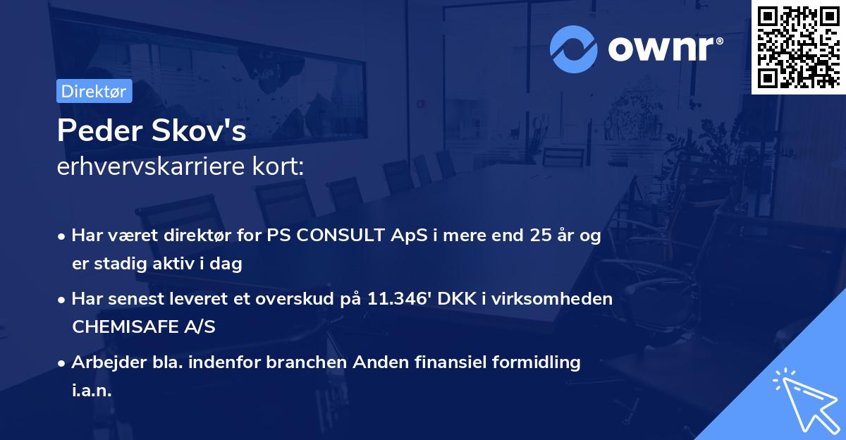 Peder Skov's erhvervskarriere kort