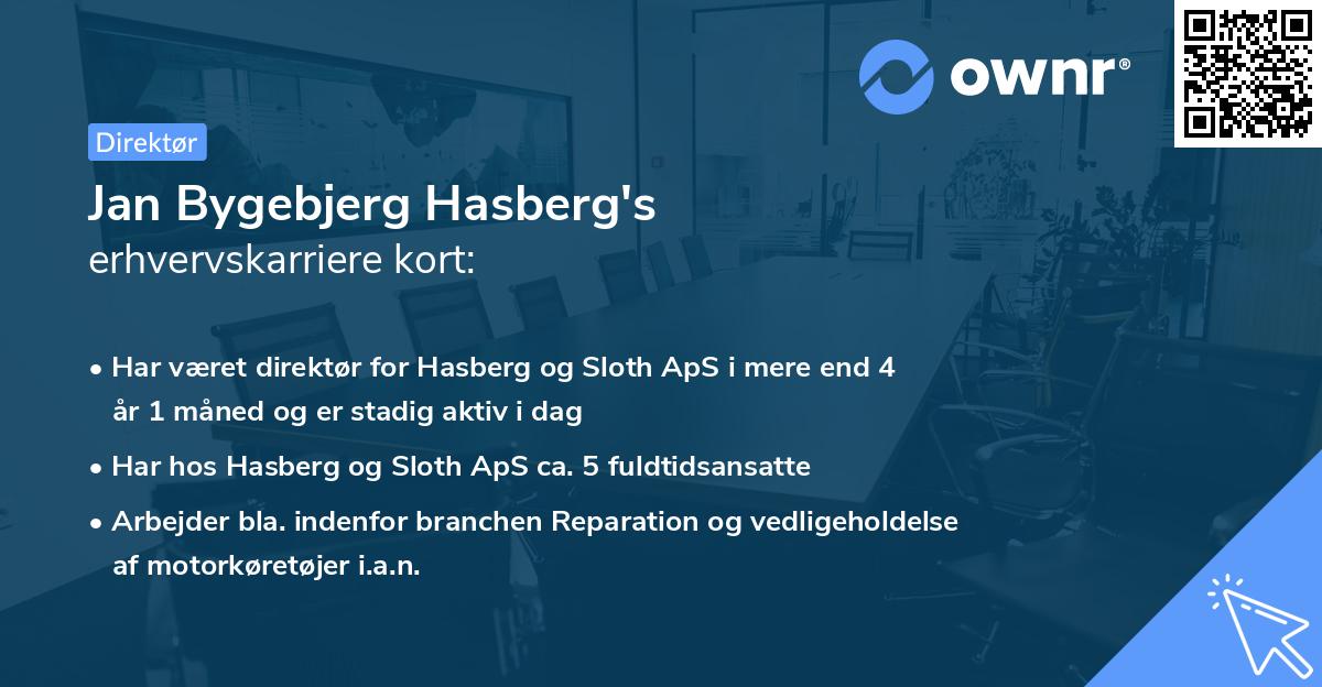 Jan Bygebjerg Hasberg's erhvervskarriere kort