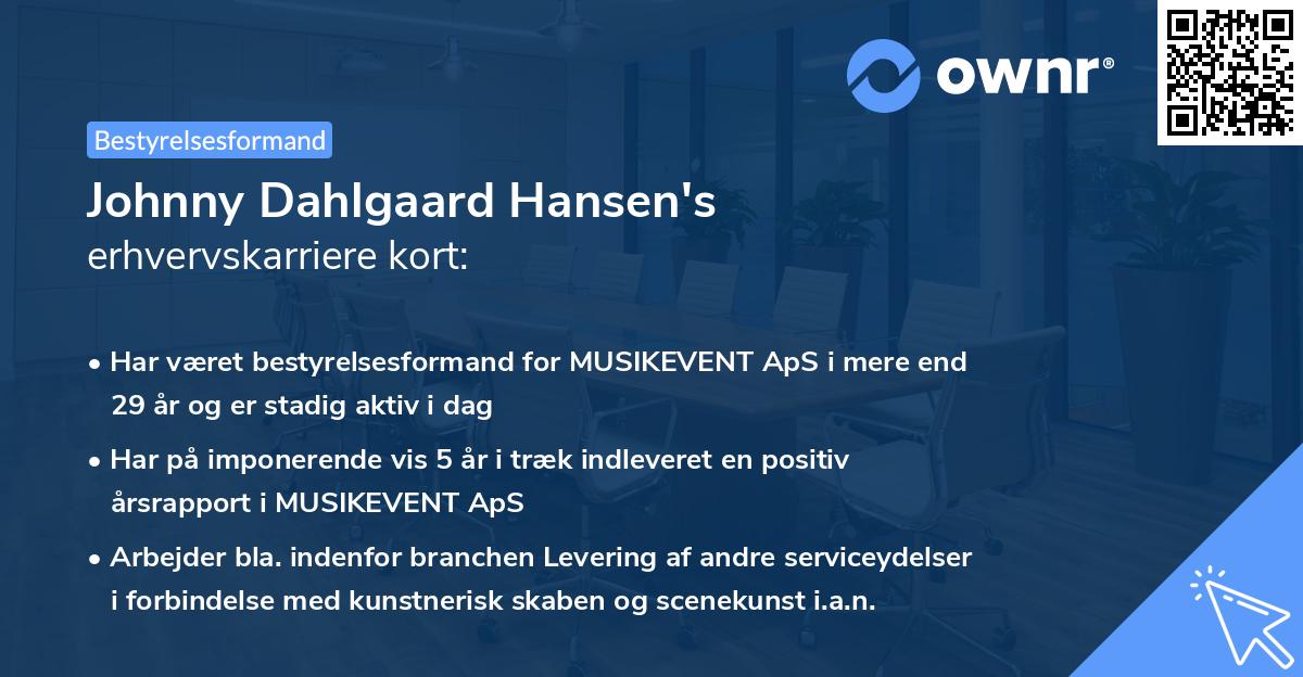 Johnny Dahlgaard Hansen's erhvervskarriere kort