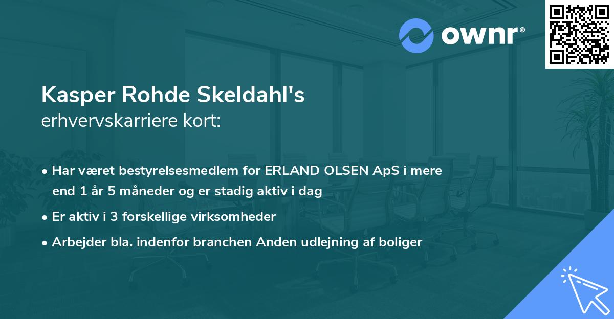 Kasper Rohde Skeldahl's erhvervskarriere kort