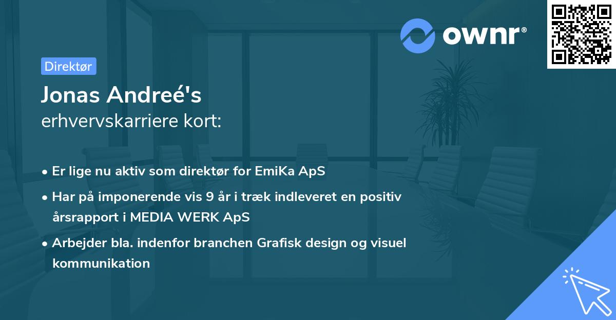 Jonas Andreé's erhvervskarriere kort