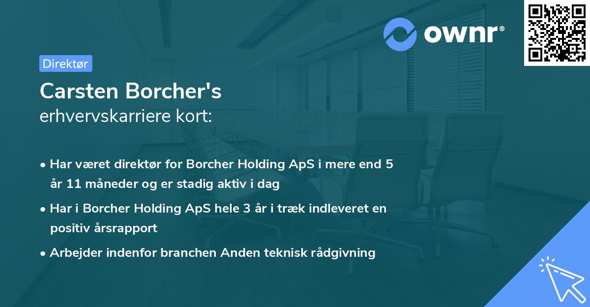 Carsten Borcher's erhvervskarriere kort