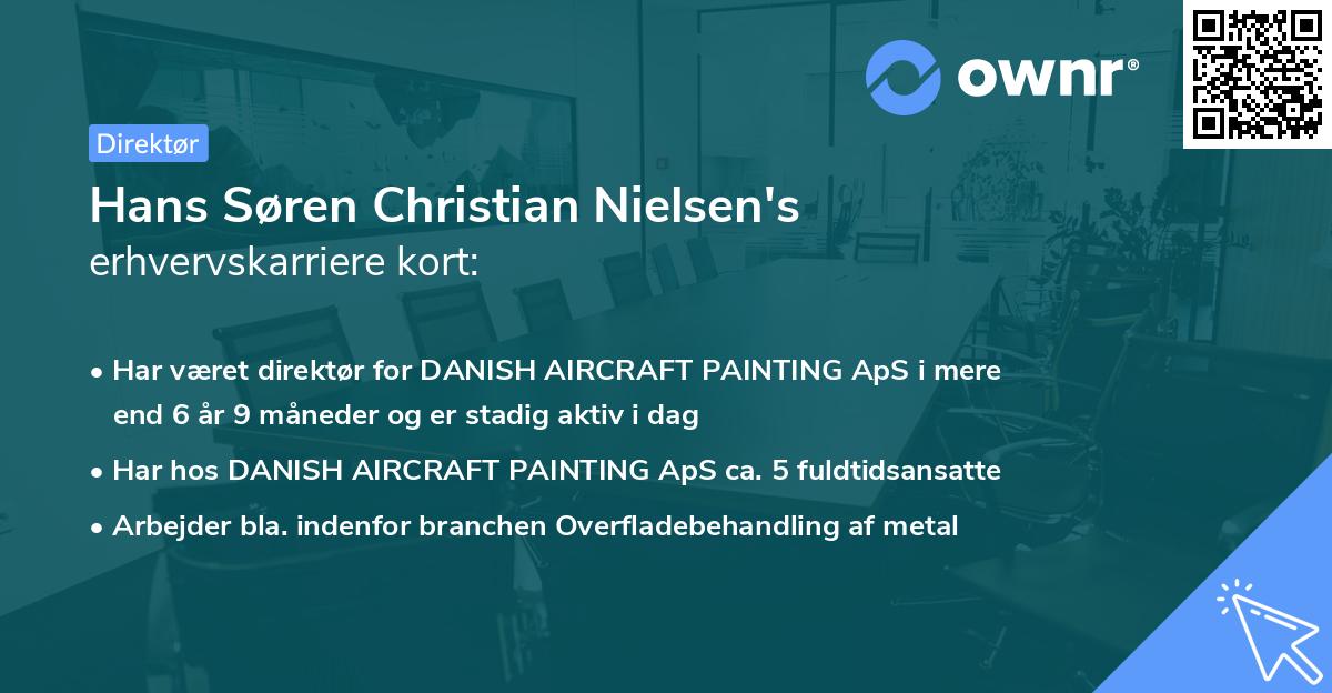 Hans Søren Christian Nielsen's erhvervskarriere kort