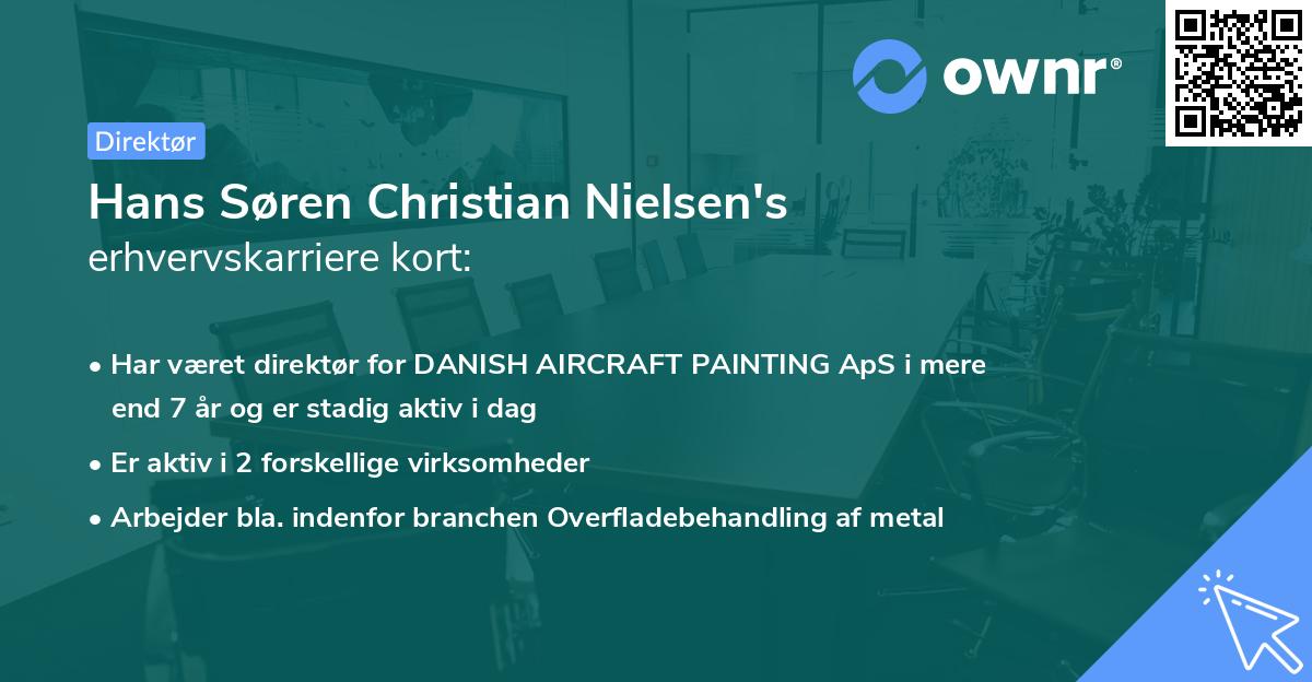 Hans Søren Christian Nielsen's erhvervskarriere kort