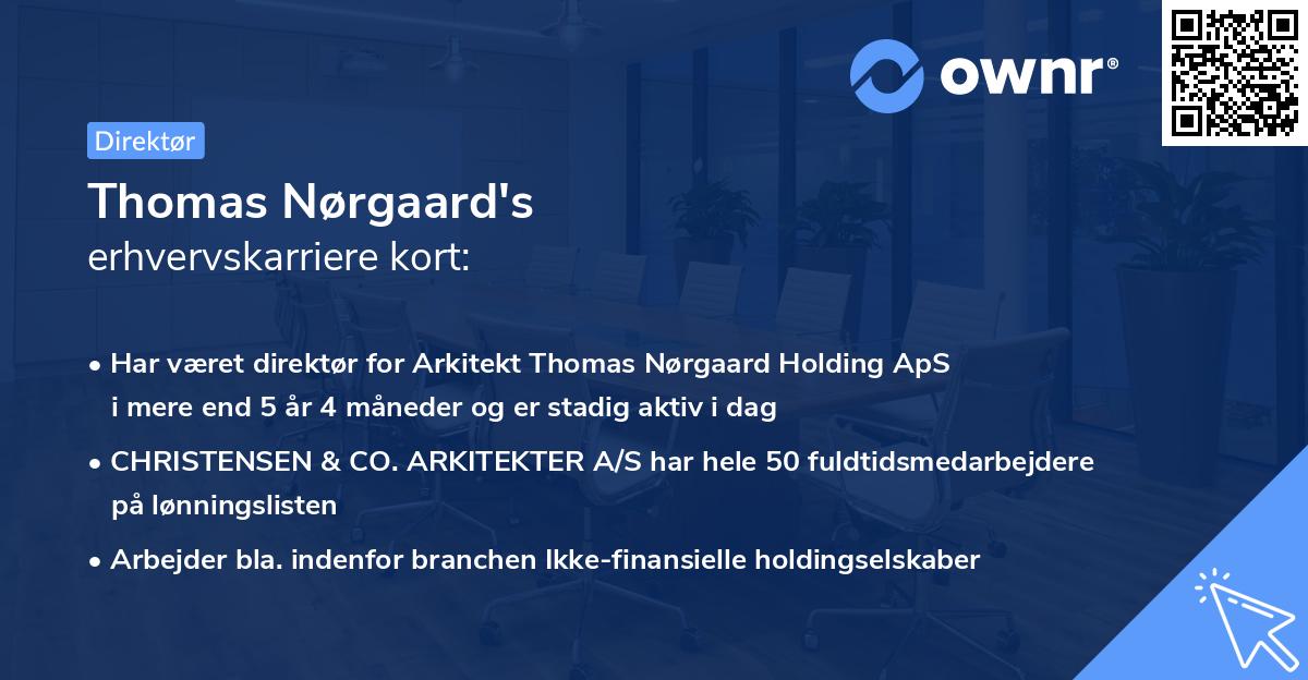 Thomas Nørgaard's erhvervskarriere kort