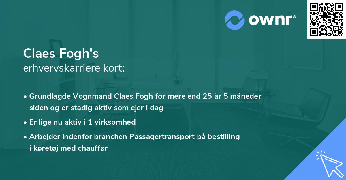 Claes Fogh's erhvervskarriere kort