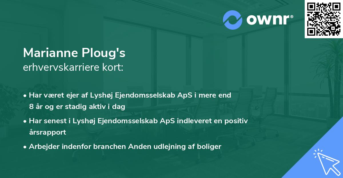 Marianne Ploug's erhvervskarriere kort