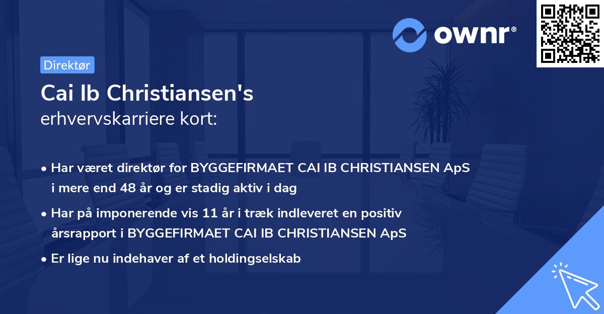 Cai Ib Christiansen's erhvervskarriere kort