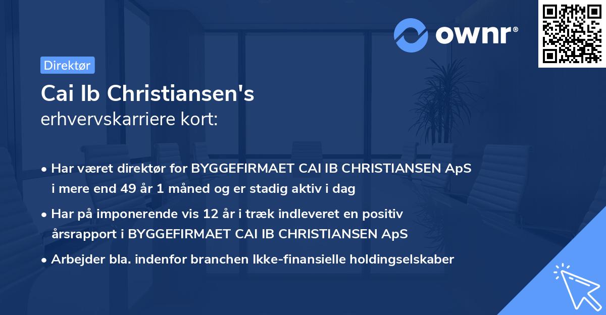 Cai Ib Christiansen's erhvervskarriere kort