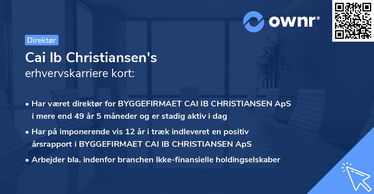 Cai Ib Christiansen's erhvervskarriere kort