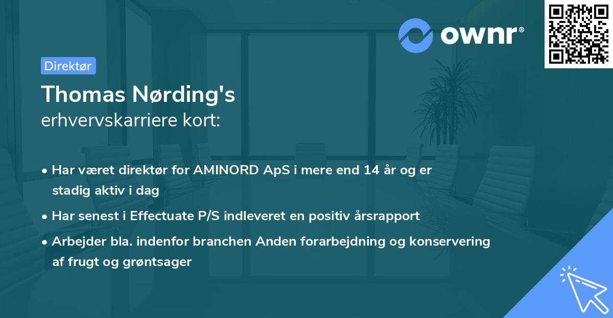 Thomas Nørding's erhvervskarriere kort