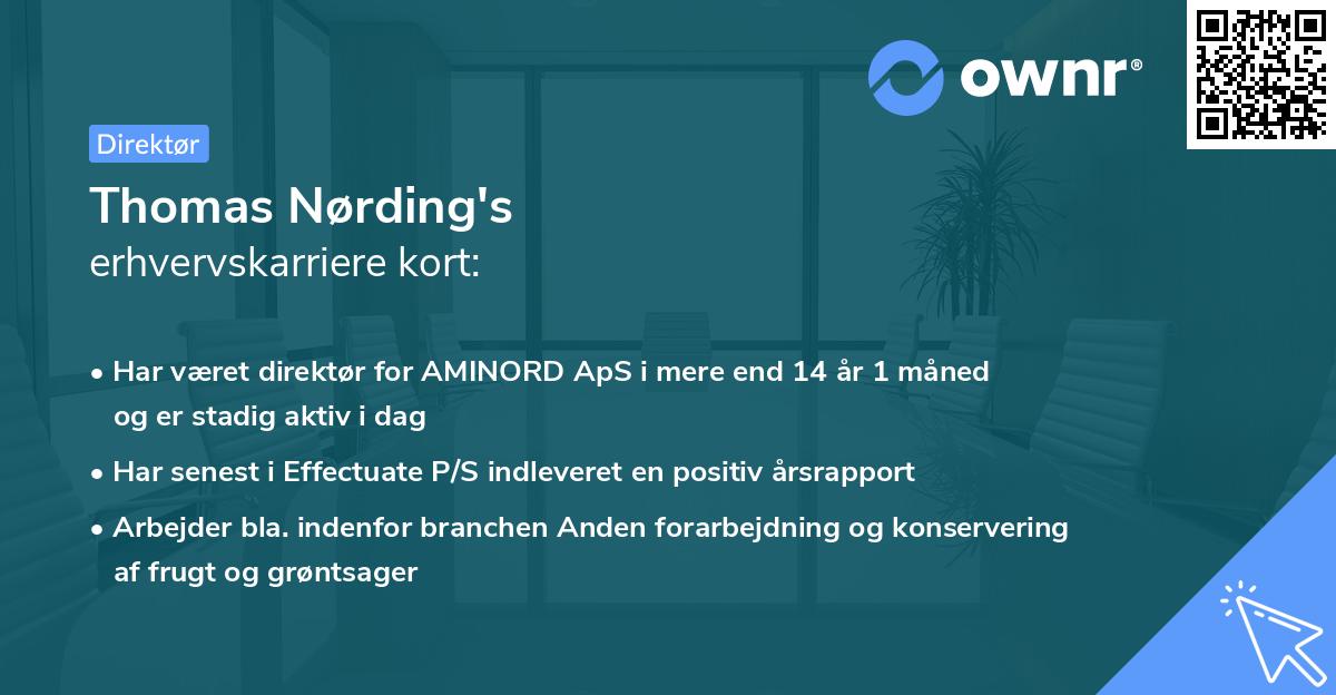 Thomas Nørding's erhvervskarriere kort