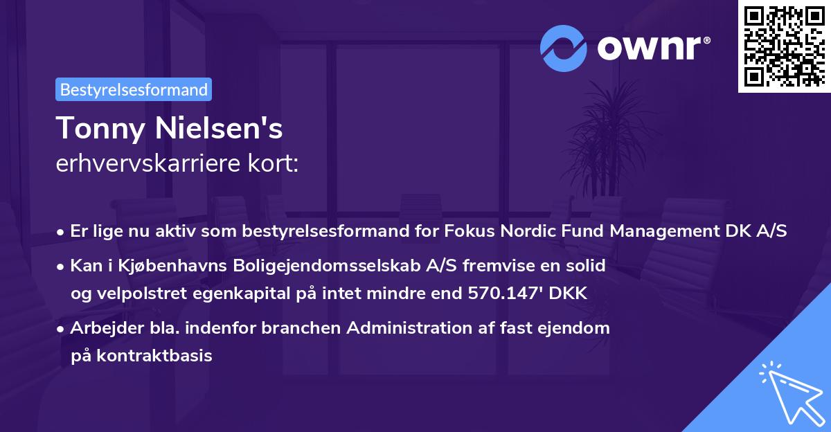 Tonny Nielsen's erhvervskarriere kort