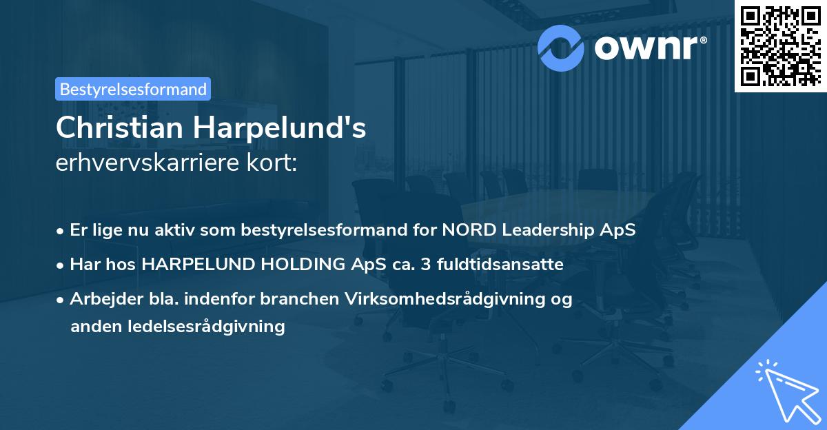 Christian Harpelund's erhvervskarriere kort