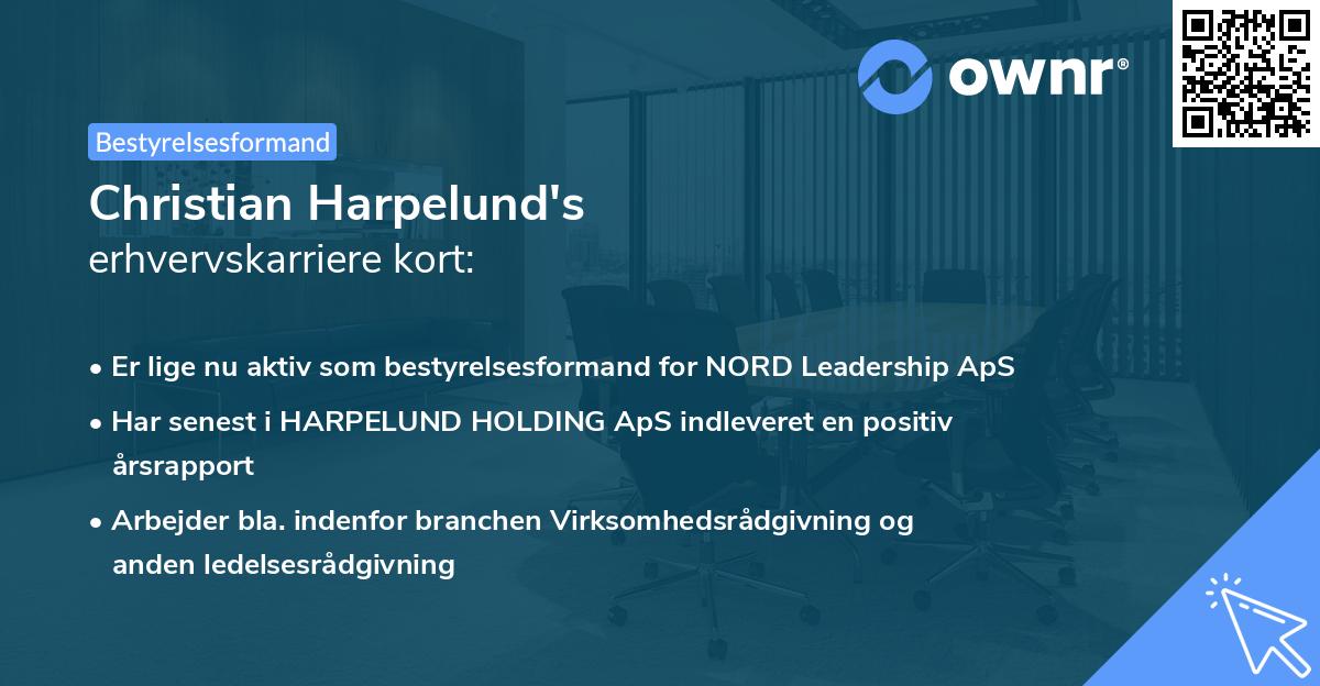 Christian Harpelund's erhvervskarriere kort