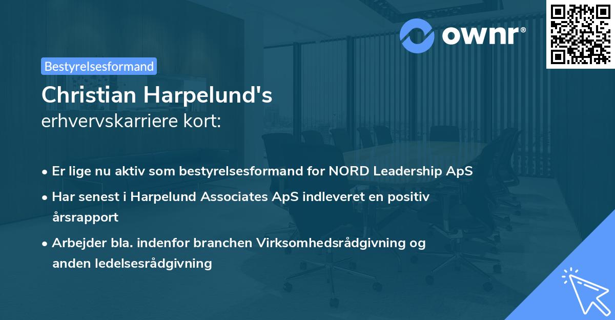 Christian Harpelund's erhvervskarriere kort