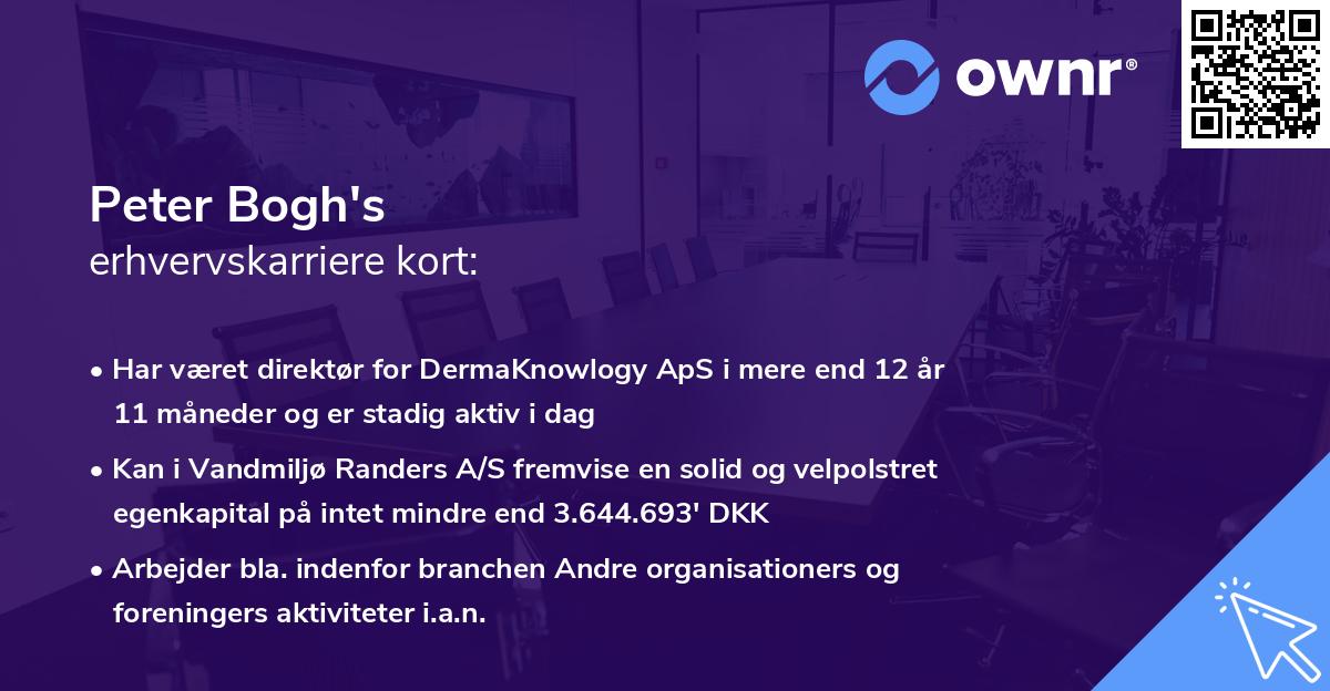 Peter Bogh's erhvervskarriere kort