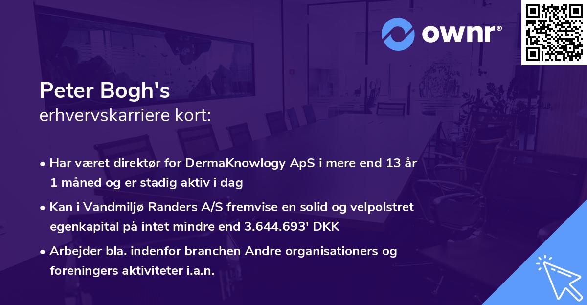 Peter Bogh's erhvervskarriere kort