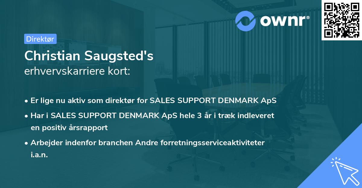 Christian Saugsted's erhvervskarriere kort