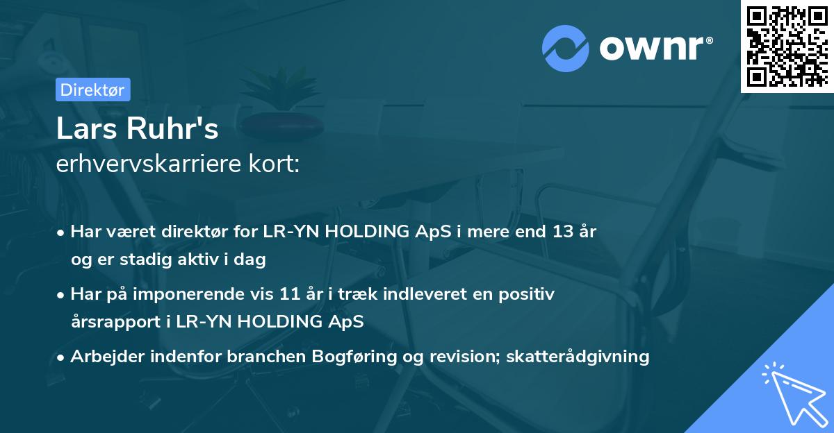 Lars Ruhr's erhvervskarriere kort