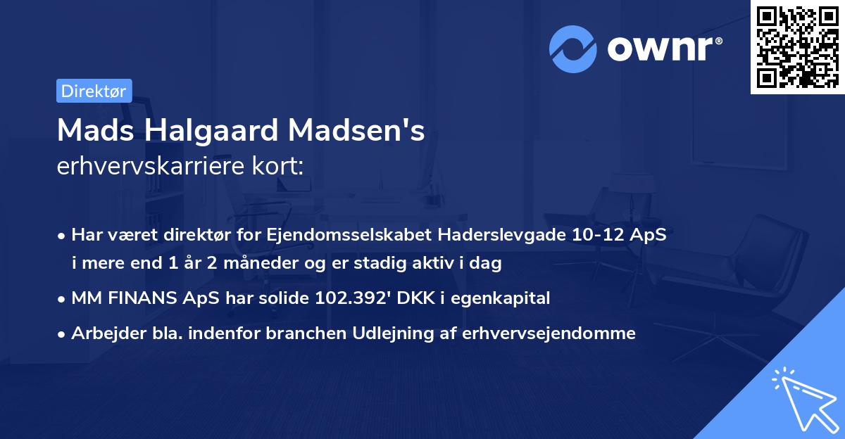 Mads Halgaard Madsen's erhvervskarriere kort