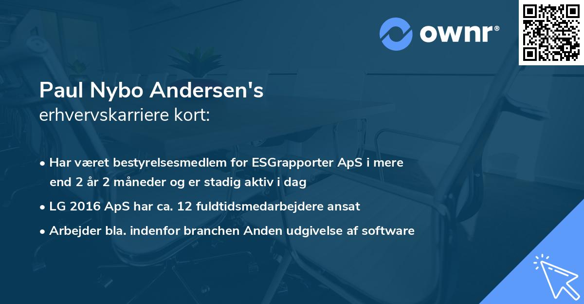 Paul Nybo Andersen's erhvervskarriere kort