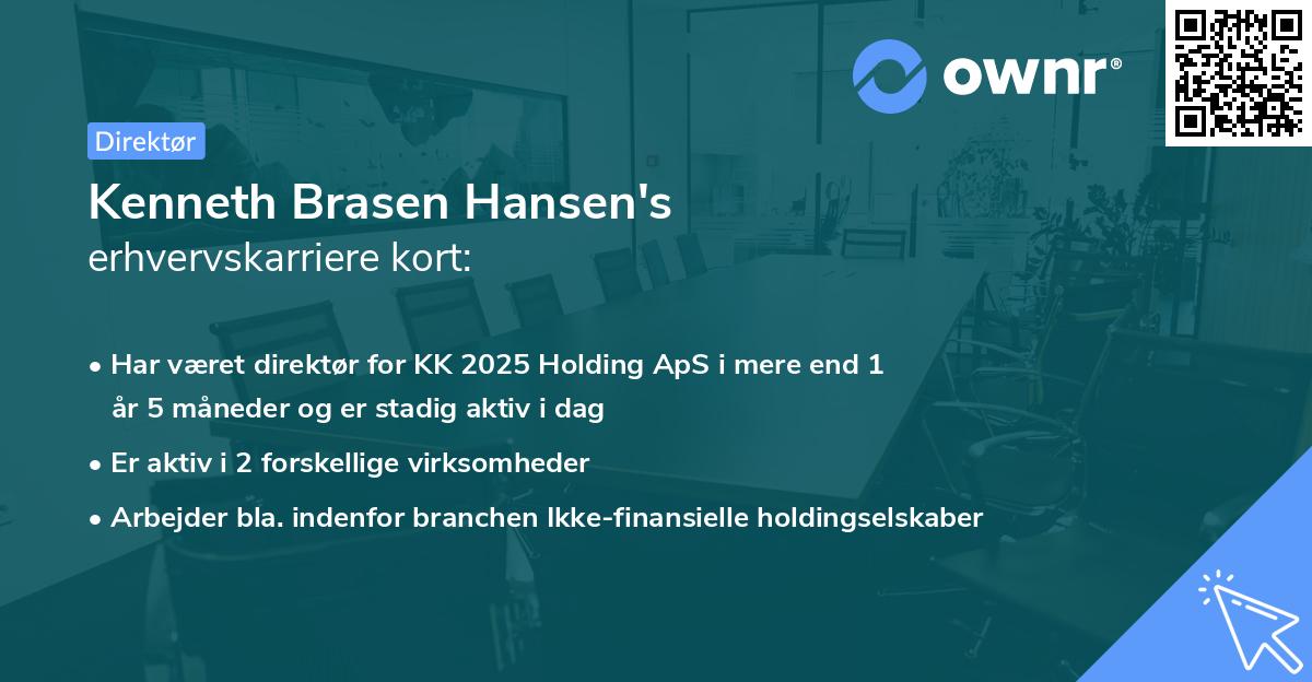 Kenneth Brasen Hansen's erhvervskarriere kort
