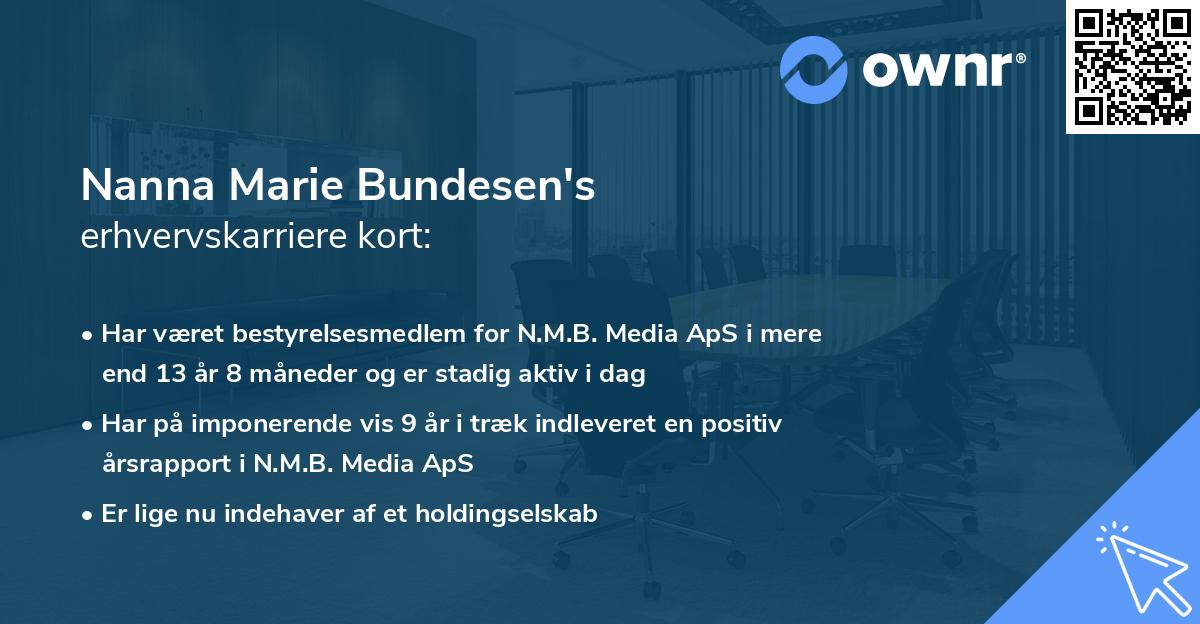 Nanna Marie Bundesen's erhvervskarriere kort