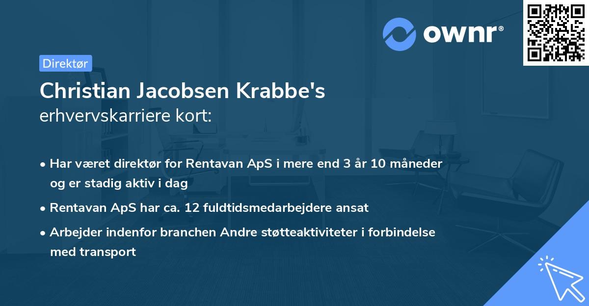 Christian Jacobsen Krabbe's erhvervskarriere kort